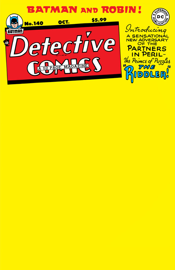 DETECTIVE COMICS #140 FACSIMILE EDITION CVR B BLANK CARD STOCK VAR