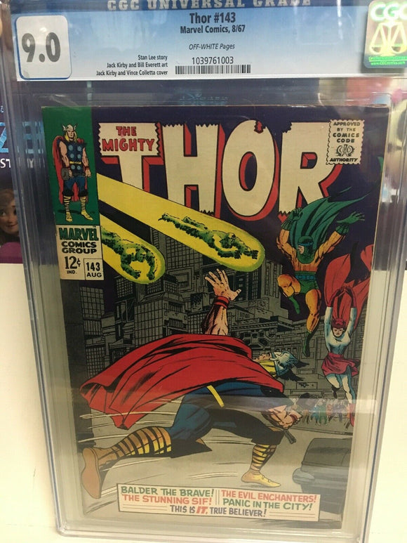 Thor #143 CGC 9.0 off white pages Free Shipping
