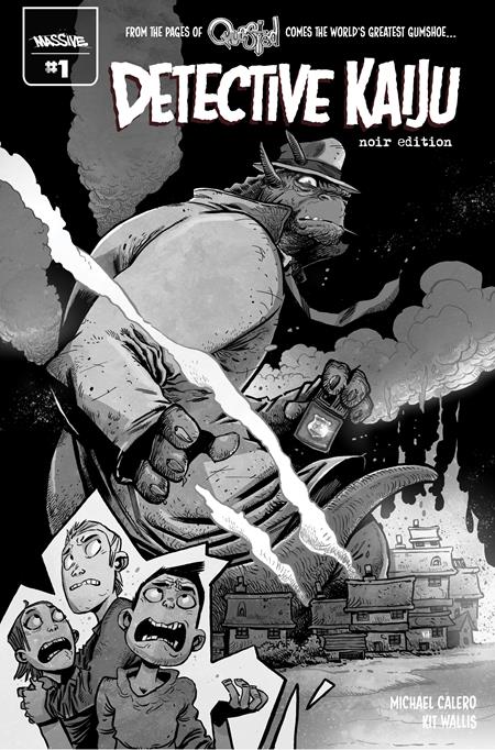 DETECTIVE KAIJU #1 (OF 4) CVR G KIT WALLIS NOIR EDITION LUNAR EXCLUSIVE VAR Limited to 1954 copies Allocations May Occur