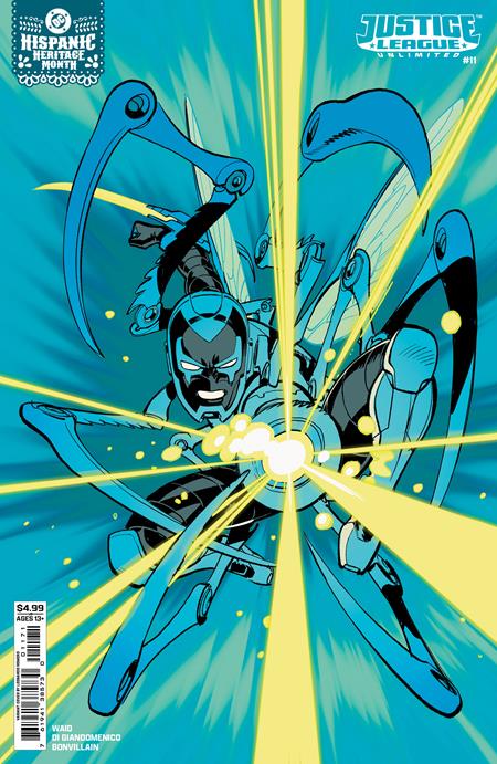 JUSTICE LEAGUE UNLIMITED #11 CVR E LEONARDO ROMERO HISPANIC HERITAGE MONTH BLUE BEETLE CARD STOCK VAR