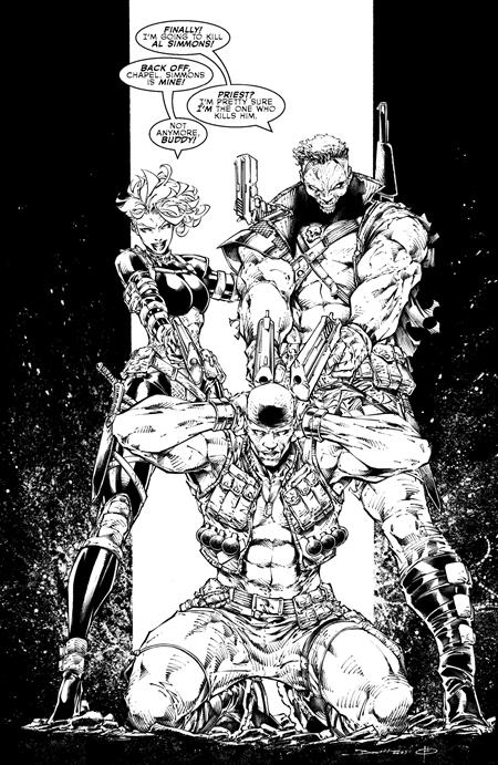 SPAWN #370 CVR D BRETT BOOTH YOUNGBLOOD TEAM UP B&W VIRGIN VAR