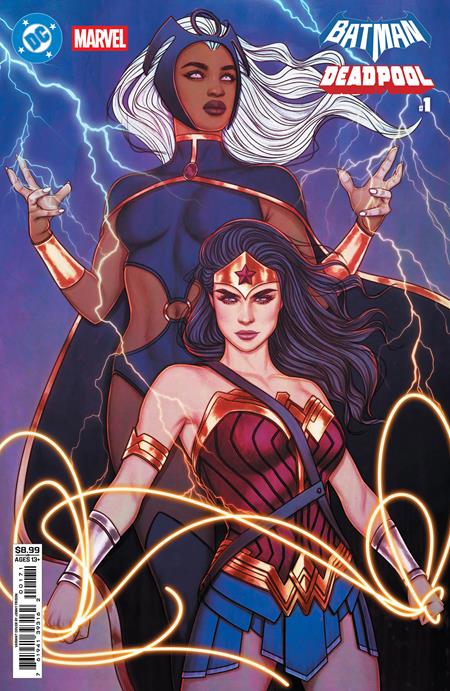 DC MARVEL BATMAN DEADPOOL #1 (ONE SHOT) CVR H JENNY FRISON WONDER WOMAN STORM CARD STOCK VAR arrived bent corners
