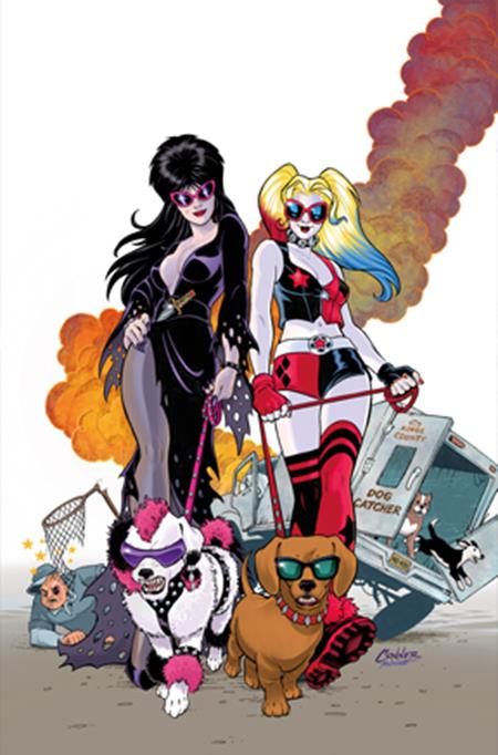 HARLEY QUINN X ELVIRA #2 CVR F AMANDA CONNER DOGS FOIL VIRGIN VAR