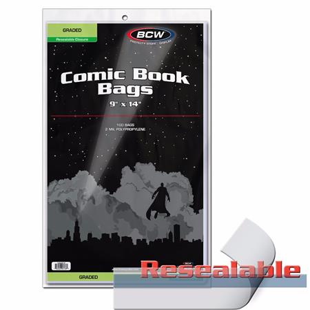 RESEALABLE BAG FOR GRADED COMICS 9 X 14 (PACK OF 100) (NET)