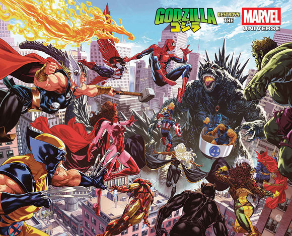 GODZILA DESTROYS THE MARVEL UNIVERSE #1 POSTER folded