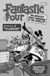 FANTASTIC FOUR #28 FRANCESCO D'IPPOLITO BLACK AND WHITE DISNEY WHAT IF? FANTASTI C FOUR HOMAGE VARIANT