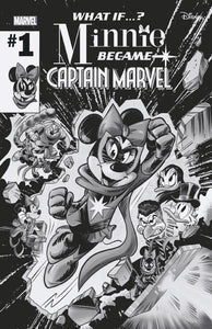 MARVEL & DISNEY: WHAT IF...? MINNIE BECAME CAPTAIN MARVEL #1 GIADA PERISSONOTTO BLACK AND WHITE VARIANT