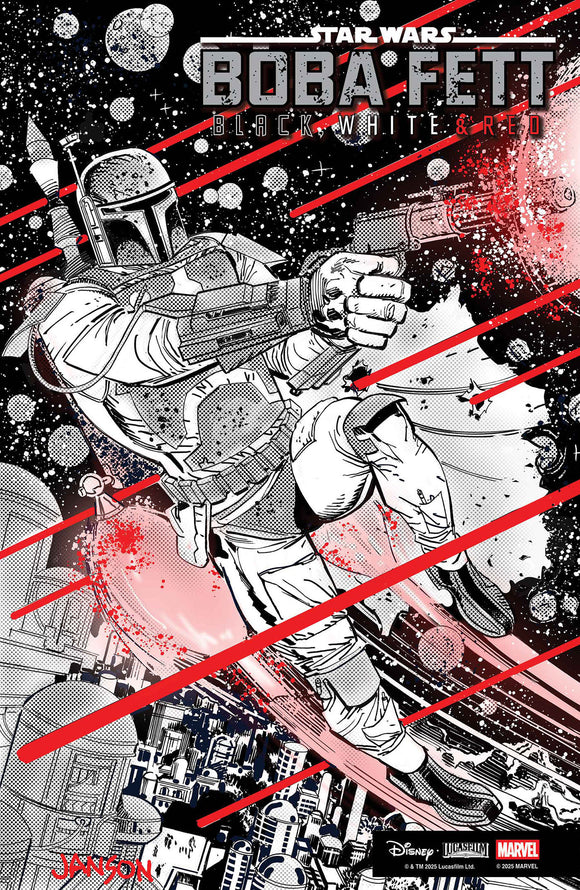 STAR WARS: BOBA FETT - BLACK, WHITE & RED #4 DAVE WACHTER VARIANT