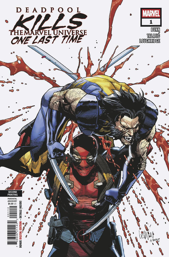 DEADPOOL KILLS THE MARVEL UNIVERSE ONE LAST TIME #1 LEINIL YU 2ND PRINTING VARIANT