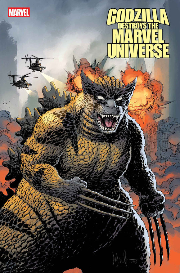 GODZILLA DESTROYS THE MARVEL UNIVERSE #4 DAVE WACHTER MARVELZED WOLVERINE-ZILLA VARIANT
