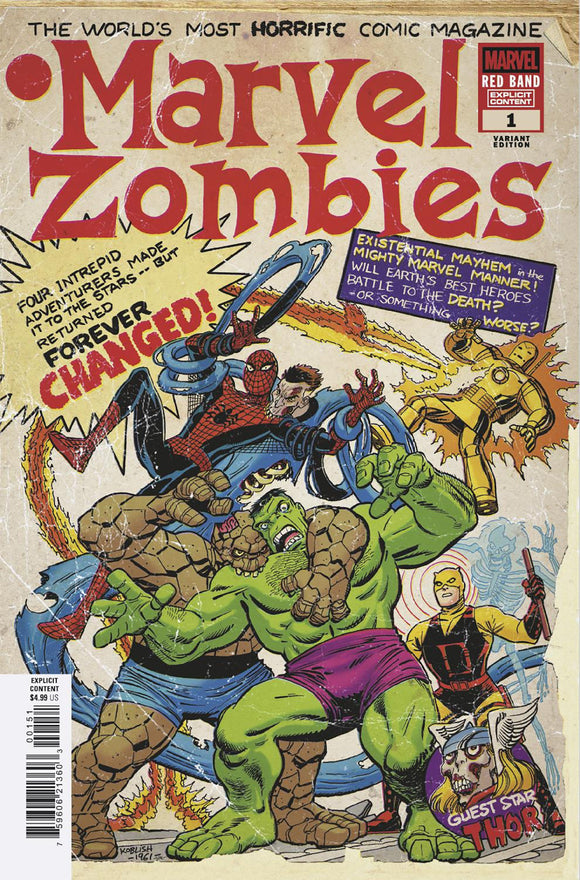 MARVEL ZOMBIES: RED BAND #1 SCOTT KOBLISH RETRO ZOMBIE VARIANT [POLYBAGGED]