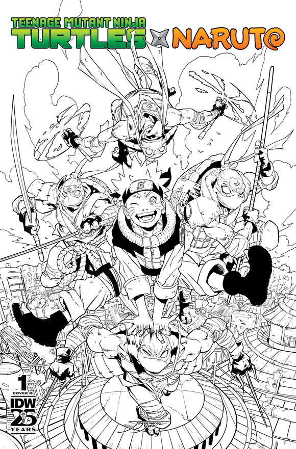 Teenage Mutant Ninja Turtles x Naruto #1 Variant RI (100) (Jiménez B&W)