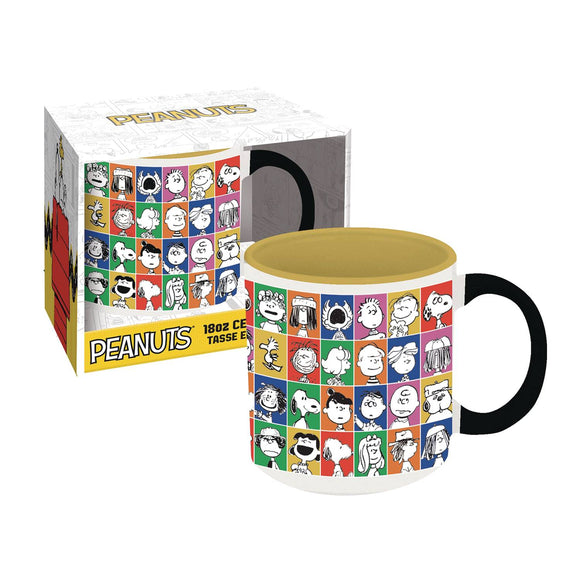 PEANUTS 75TH ANNIVERSARY FACES 18OZ EMBOSSED CERAMIC MUG
