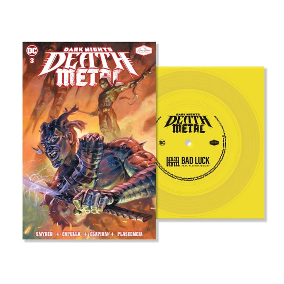 DARK NIGHTS DEATH METAL #3 SOUNDTRACK SPEC ED DENZEL CURRY WITH FLEXI SINGLE FEATURING BAD LUCK  (NET)