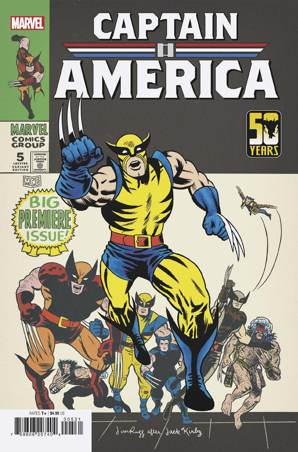 CAPTAIN AMERICA 5 JIM RUGG WOLVERINE WOLVERINE WOLVERINE VARIANT