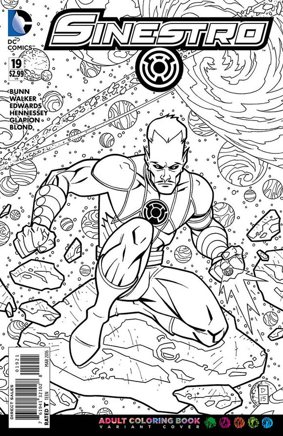 SINESTRO #19 ADULT COLORING BOOK VAR ED