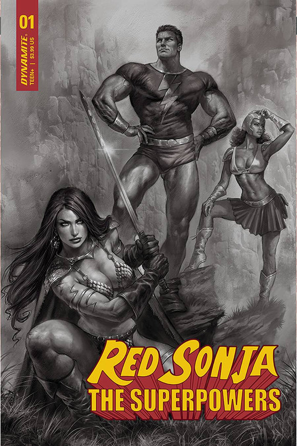 RED SONJA THE SUPERPOWERS #1 15 COPY PARRILLO B&W INCV