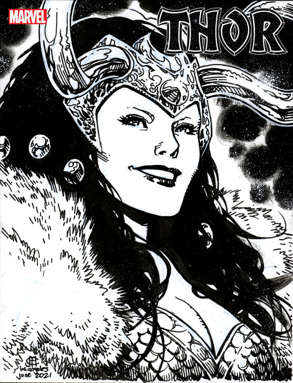 THOR #21 CHEUNG HEADSHOT SKETCH VAR