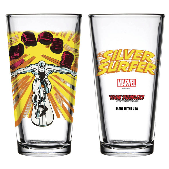 TOON TUMBLERS SERIES 3 SILVER SURFER CLEAR PINT GLASS (C: 1-