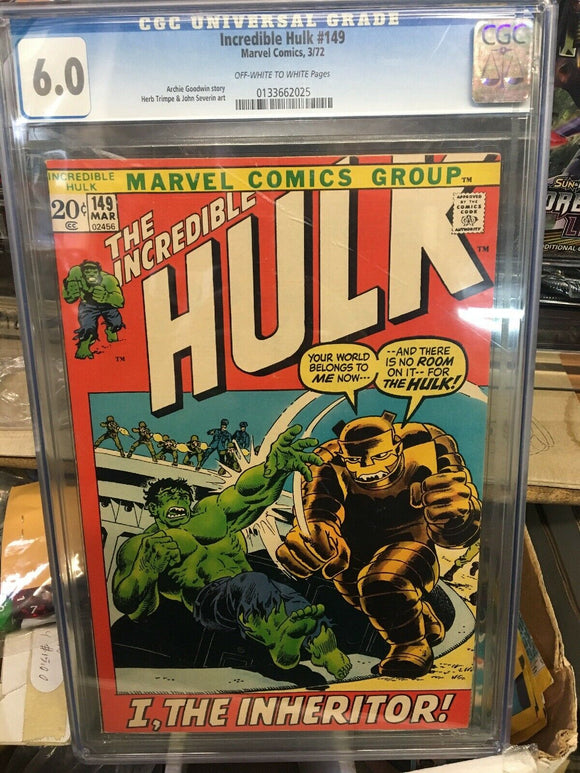 Incredible Hulk #149 cgc 6.0 March 1972