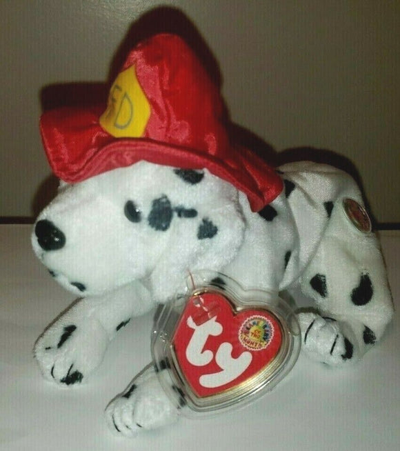 Ty Beanie Baby FIREPLUG the Dalmatian Dog (2004 October BBOM) MINT with MINT TAG