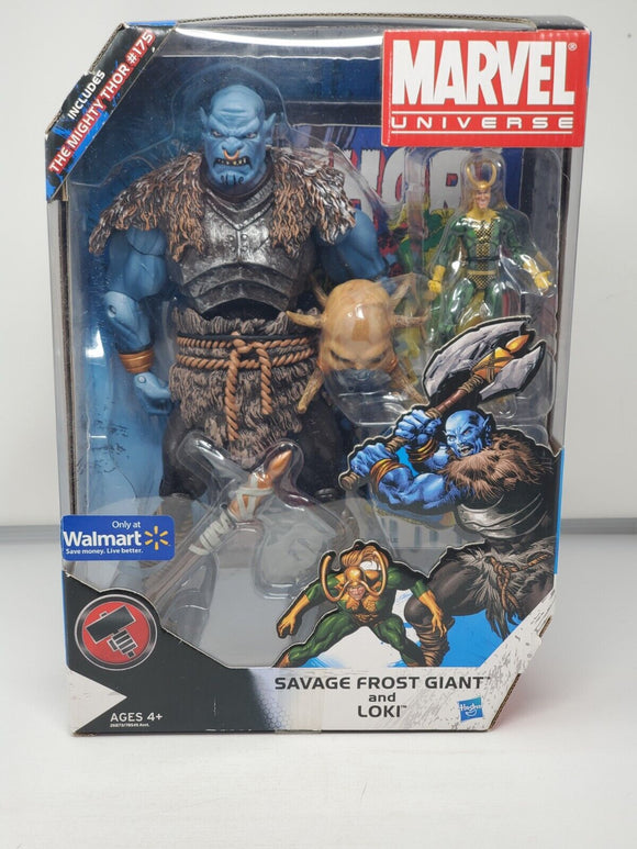 MARVEL UNIVERSE Frost Giant and Loki Hasbro 2010. 3.75 Inch and 12 Inch. SEALED