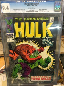 Incredible Hulk #106 cgc 9.4 August 1968